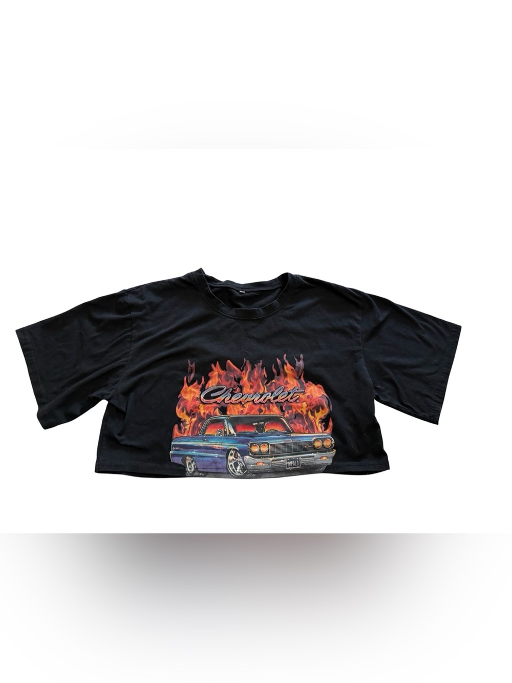 SHEIN Chevrolet Impala Black Crop Top Shirt Size UNKNOWN (READ)